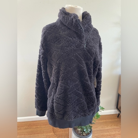 St. John's bay active sherpa pullover black womens size small - Picture 1 of 7